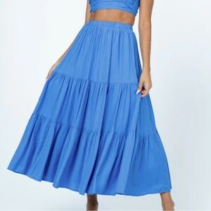 Princess Polly Vibrant Blue A-Line Skirt
